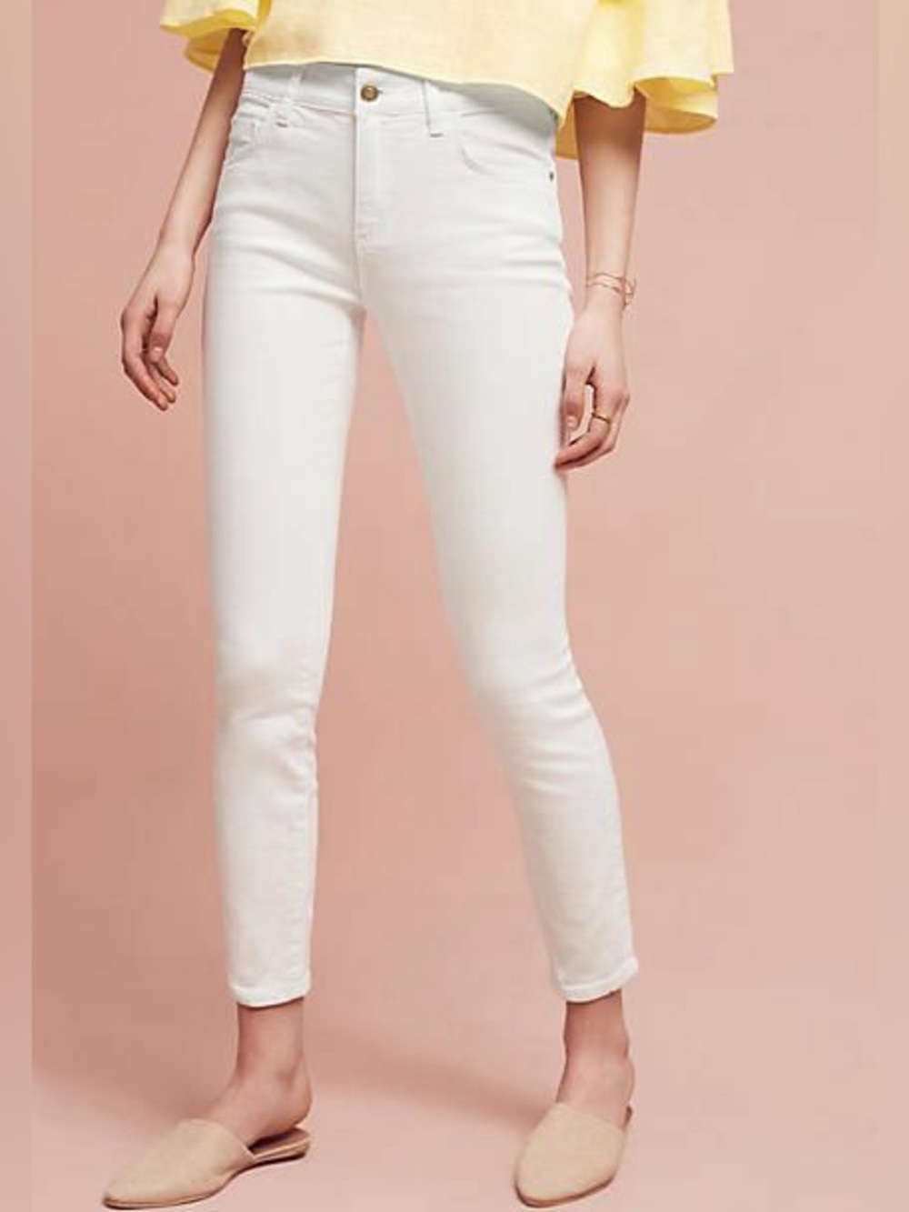 Anthropologie Pilcro and the Letterpress White Script Jeans
